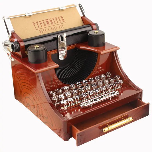 Vintage Typewriter Melody Box for Decor
