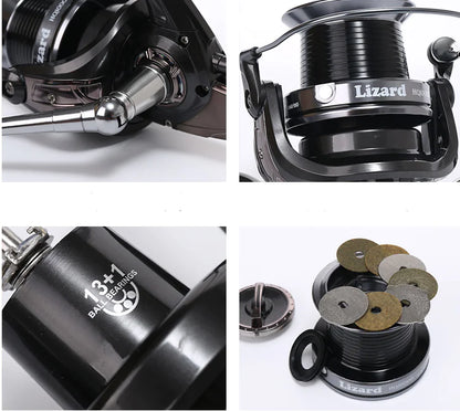 Lizard 9000 Metal Fishing Reel with Large Spool
