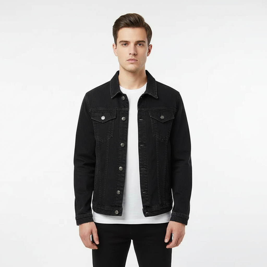 Men's Black Casual Workwear Jacket