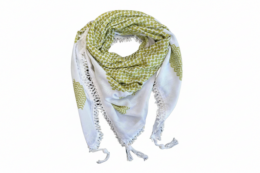 Bold Olive Kufiya (Keffiyeh) | Made in Jordan