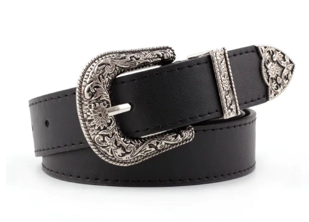 Vintage Pin Buckle Leather Belt for Women (Genuine Leather)