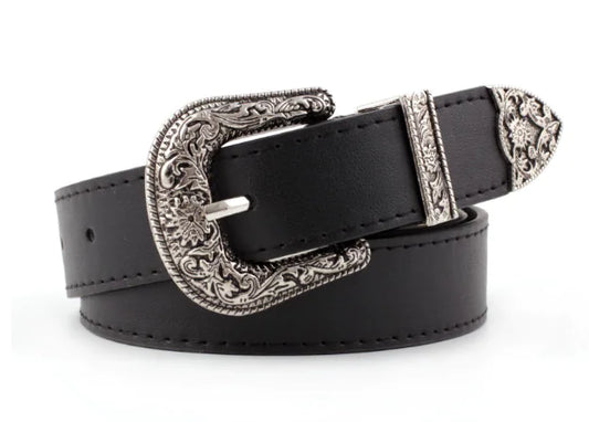 Vintage Pin Buckle Leather Belt for Women (Genuine Leather)