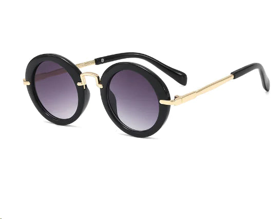 Kids' Retro Round Metal Sunglasses for Children