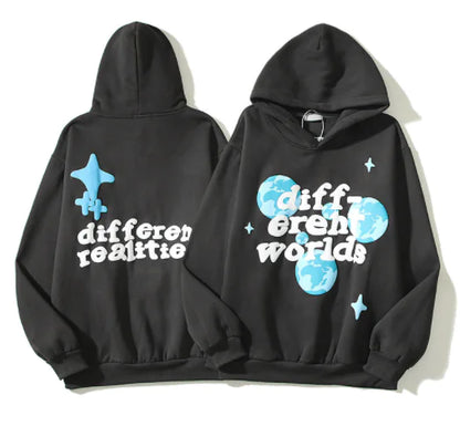 Hip Hop Retro Cartoon Print Hoodie