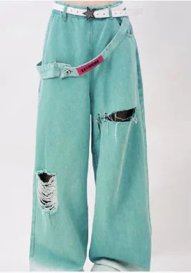 American Retro Distressed Tattered Jeans