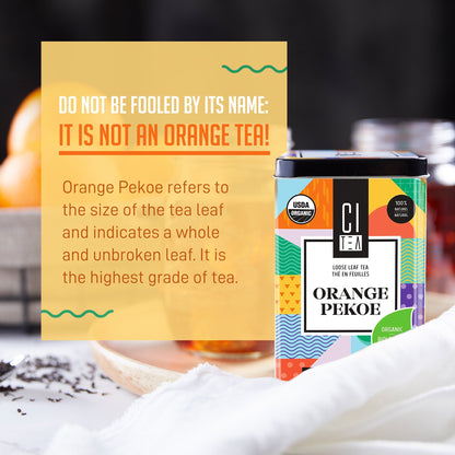 Organic Orange Pekoe Black Loose Leaf Tea with Teaball - 80g