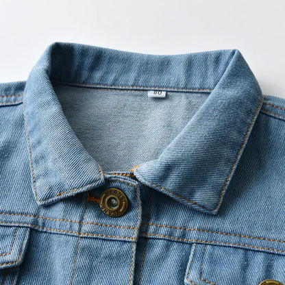 Unisex Autumn Short Jean Jacket for Kids (Ages 3-8)