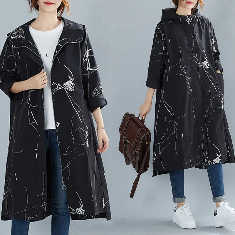 Women's Black Loose Chiffon Ruffle Dress Jacket