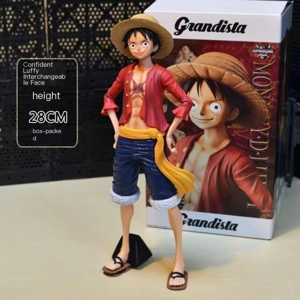 One Piece Luffy Figure Set with Three Face Styles