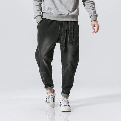 Retro Casual Belted Jeans for Men