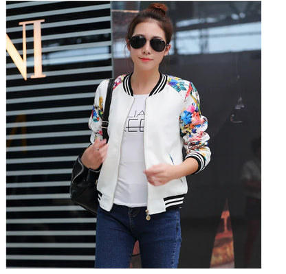Chic Printed Baseball Jacket