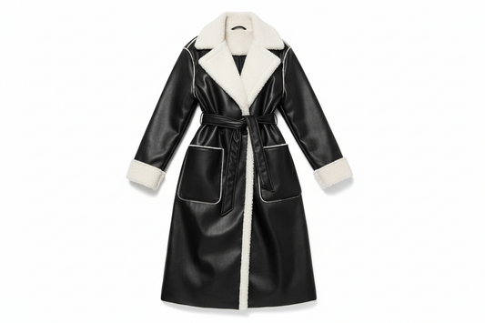Autumn Winter Thick Leather Trench Coat