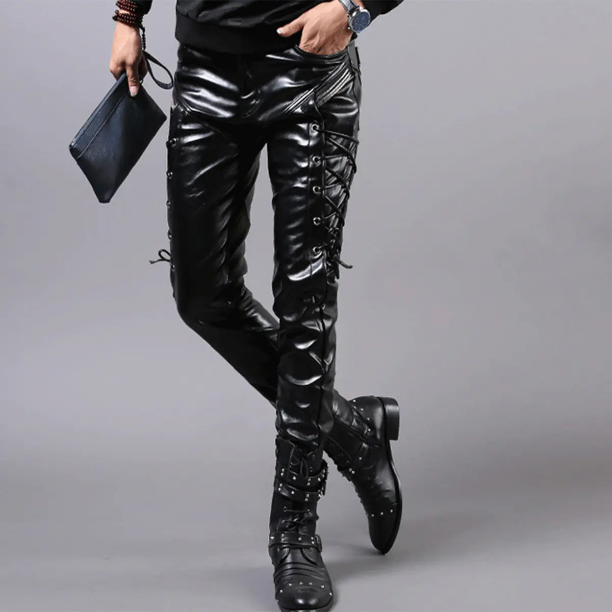Slim Fit Faux Leather Pants