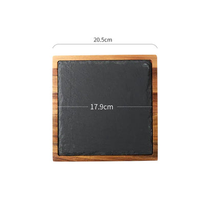 Black Wooden Pizza Tray and Platter