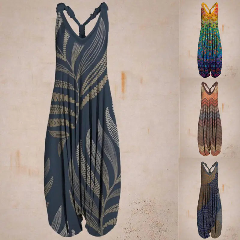Women's Bohemian Loose Harem Jumpsuit
