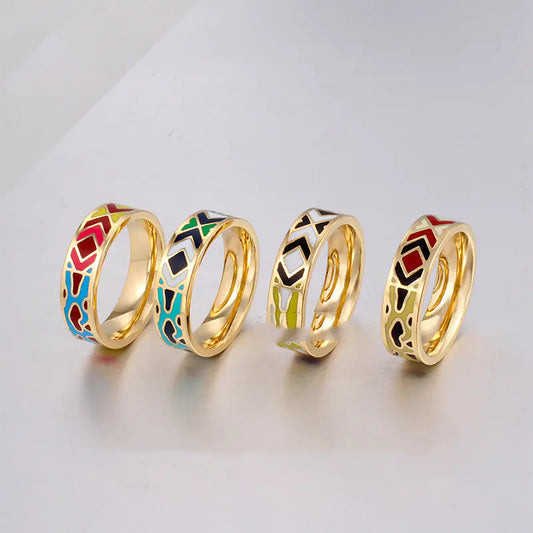 Ethnic Style Popular Retro Enamel Ring