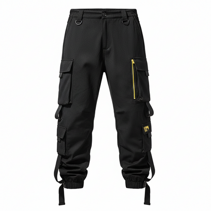 Black Paratrooper Flex Casual Pants