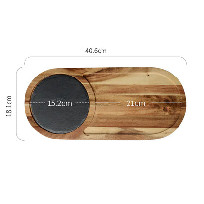Black Wooden Pizza Tray and Platter