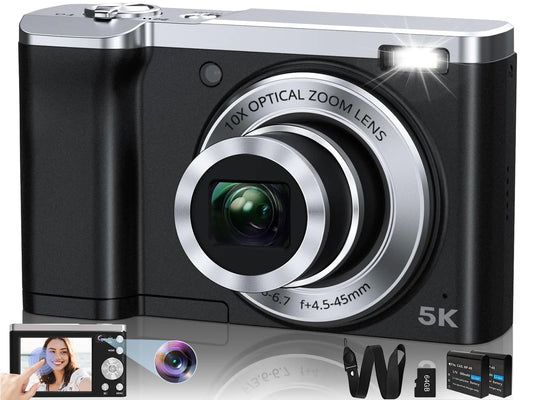 56MP Dual-Lens 5K Camera with 10X Optical Zoom