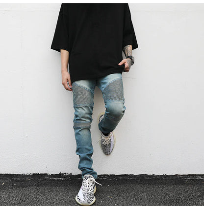 KANYE Vintage Wash Stretch Skinny Jeans for Men