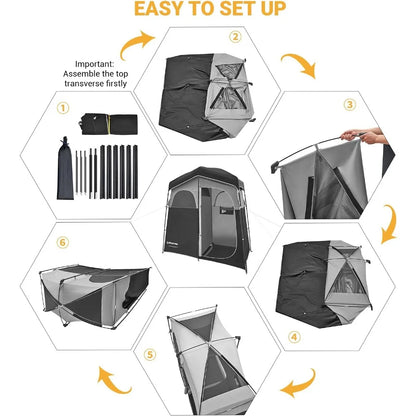Oversized Portable Camping Shower Privacy Tent with Floor