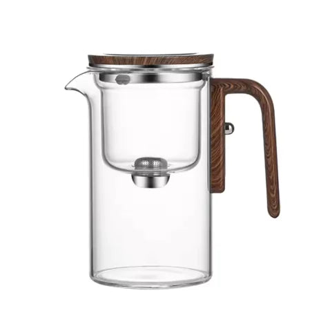 Elegant Glass Teapot Duo-Tone