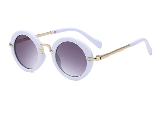 Kids' Retro Round Metal Sunglasses for Children