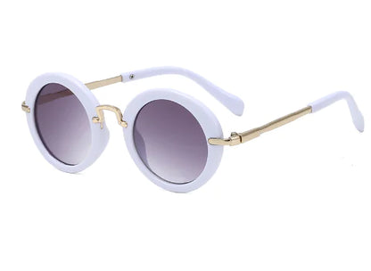 Kids' Retro Round Metal Sunglasses for Children