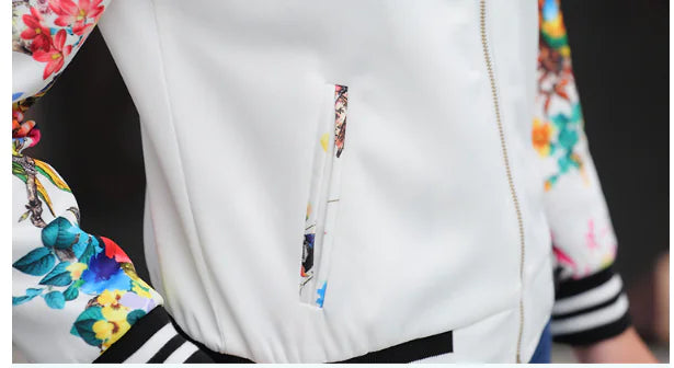 Chic Printed Baseball Jacket