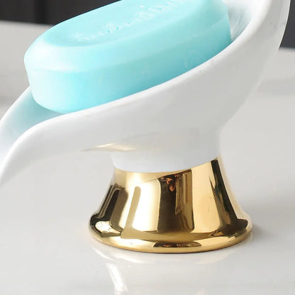 Leaf-Shaped Drain Soap Holder for Bathroom Storage