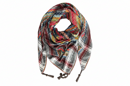 Vibrant Ash Grey Kufiya (Keffiyeh) | Made in Jordan