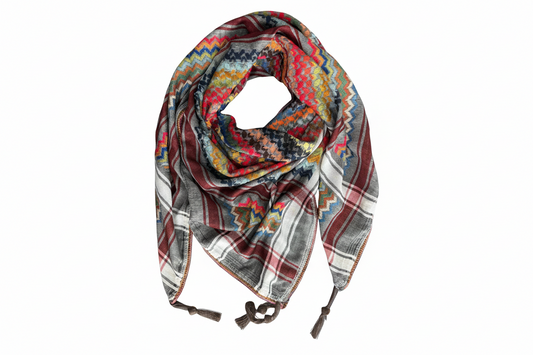 Vibrant Ash Grey Kufiya (Keffiyeh) | Made in Jordan