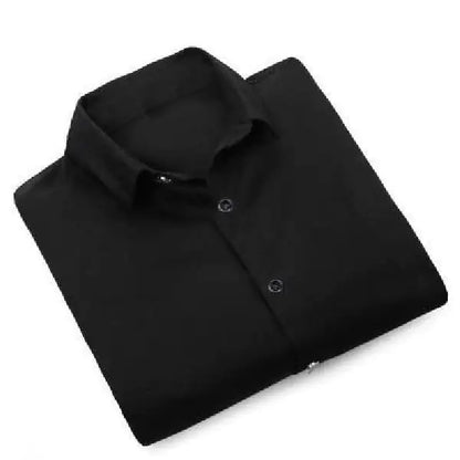 Boy's Black and White Solid Shirt
