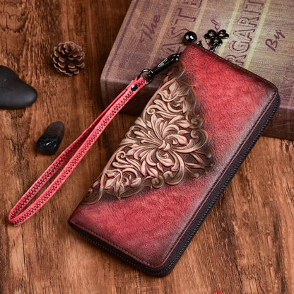 Retro Leather Clutch Bag for Women