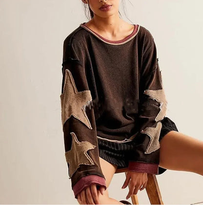 Retro Geometric Knit Pullover