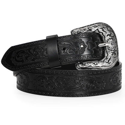 Vintage Cowboy Engraved Buckle Belt