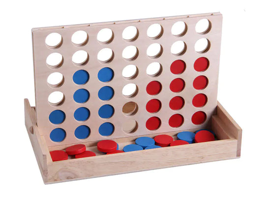 Colorful Connect-Four Wooden Set