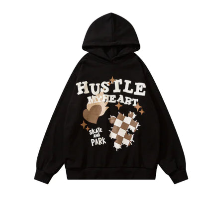 Hip Hop Retro Cartoon Print Hoodie