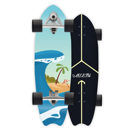 S7 Surf Skate 32-Inch Maple Longboard, 9.5-Inch Wide Cruiser Skateboard