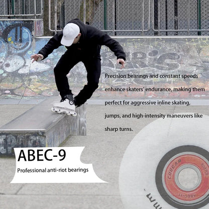 Aggressive Inline Skates for Adults – Hard Shell Freestyle Roller Blades with Smooth PU Wheels for Street & Urban Skating
