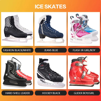Women's Professional Ice Winter Ice-Skate Boots with Stainless Steel Blades
