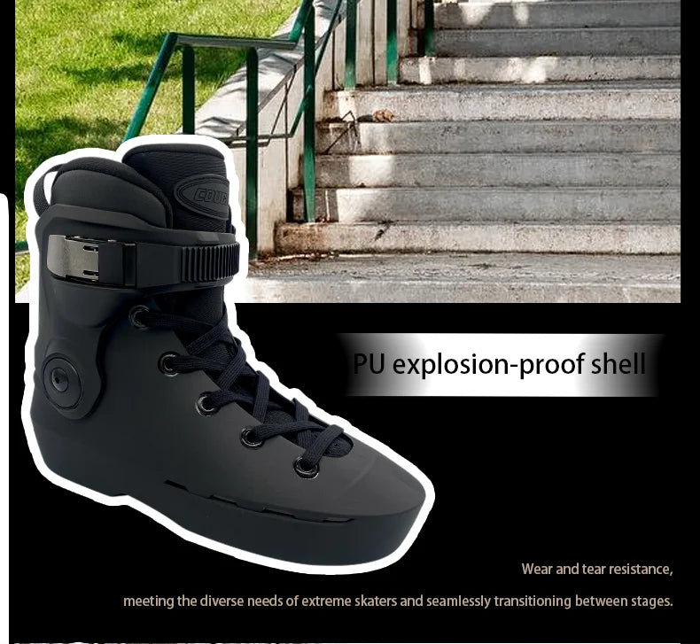 Aggressive Inline Skates for Adults – Hard Shell Freestyle Roller Blades with Smooth PU Wheels for Street & Urban Skating