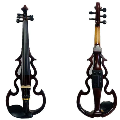 5 strings 4/4 electric violin High quality brown solid wood Pure handmade