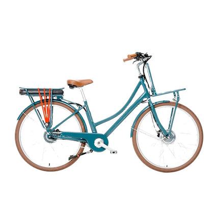 Vintage Women’s Electric City Bike, 36V 14.5Ah Lithium Battery, 250W Motor, Disc Brakes & Rear Carrier