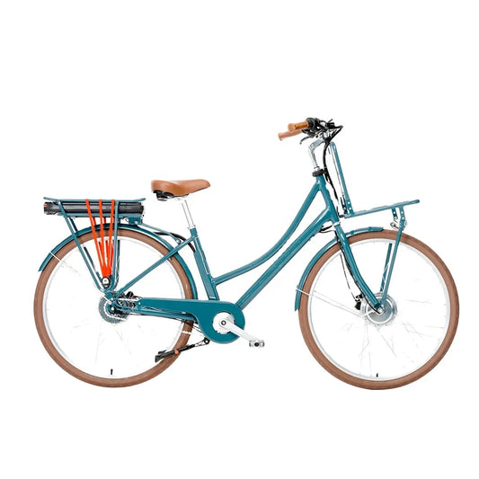 Vintage Women’s Electric City Bike, 36V 14.5Ah Lithium Battery, 250W Motor, Disc Brakes & Rear Carrier