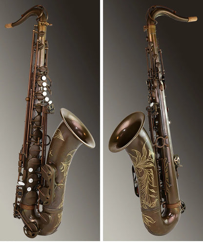 Professional B Flat Antique Copper Tenor Saxophone