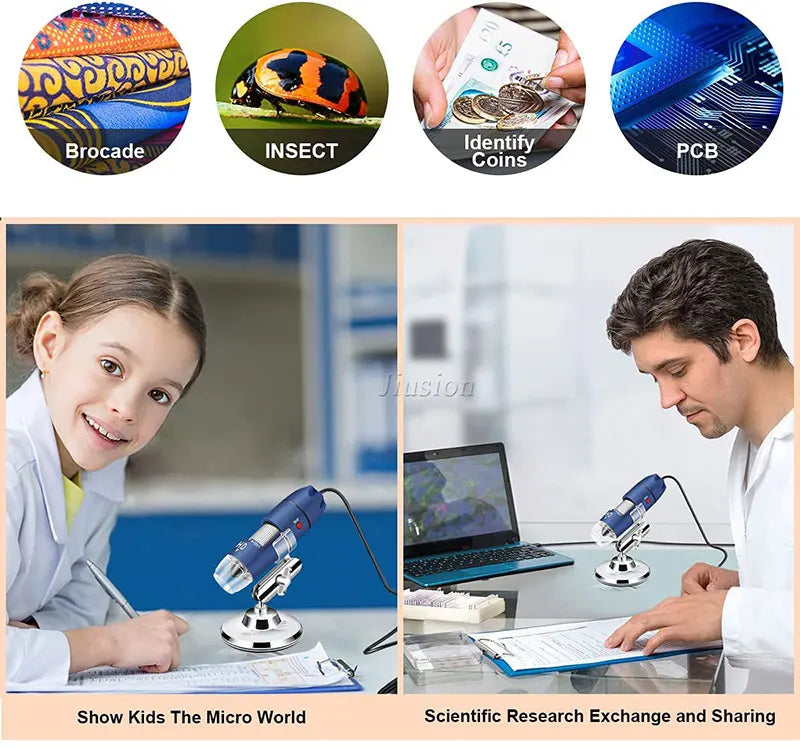 Handheld Mini Magnifier  | 2K HD 2560x1440P USB Digital Microscope 40X to 1000X Endoscope Camera for Android Phone Wins Mac Linux