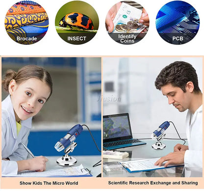 Handheld Mini Magnifier  | 2K HD 2560x1440P USB Digital Microscope 40X to 1000X Endoscope Camera for Android Phone Wins Mac Linux