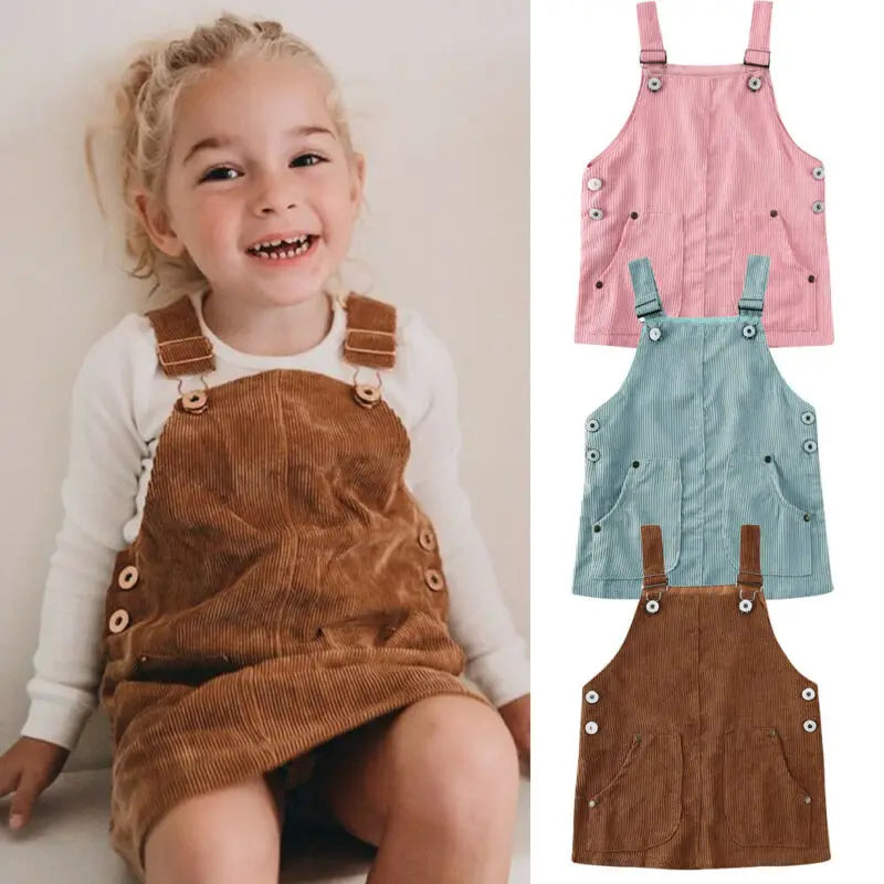 Toddler Corduroy Suspender Dress  (0-5T)