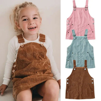 Toddler Corduroy Suspender Dress  (0-5T)